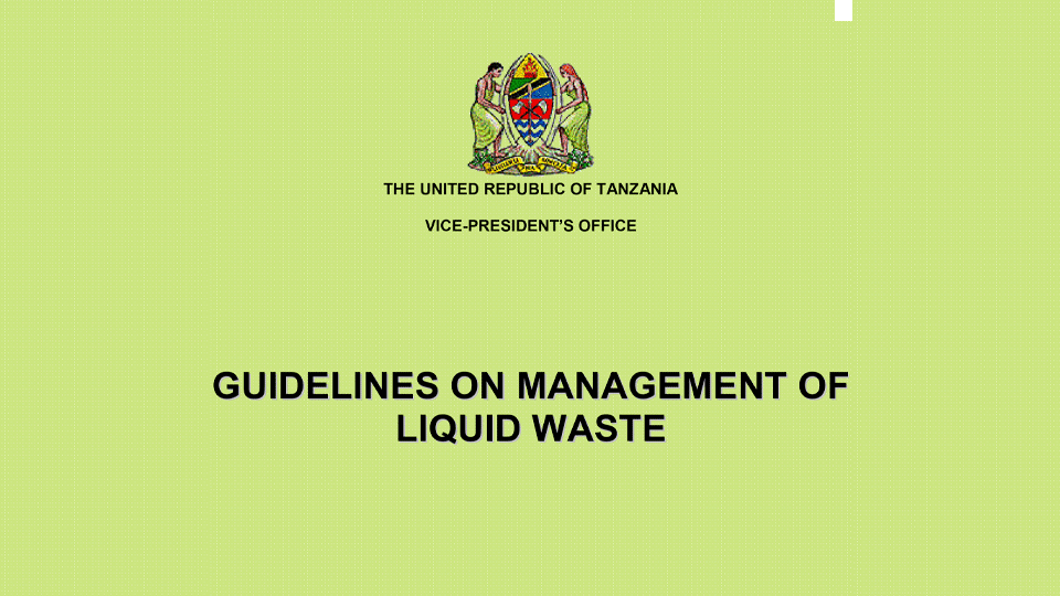 Guidelines on management of liquid waste