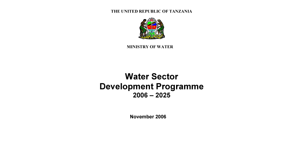 Water sector status report